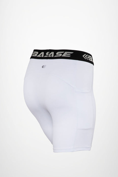 BASE Women's Compression Shorts- White - back view