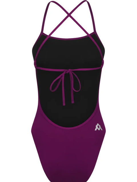 Girls Bordeaux Tie Back One Piece